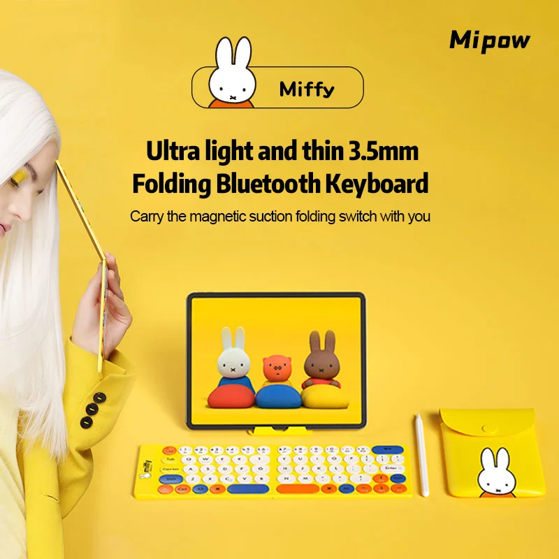 MIFFY & MIPOW тонкая Складная беспроводная клавиатура B033 Беспроводная для iPad iPhone планшета Android IOS Windows + чехол и