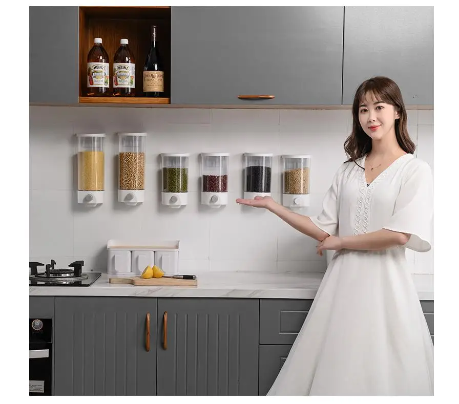 Wall-mounted plastic fresh-keeping sealed rice barrel moisture-proof and insect-proof rice storage box coarse grain storage tank