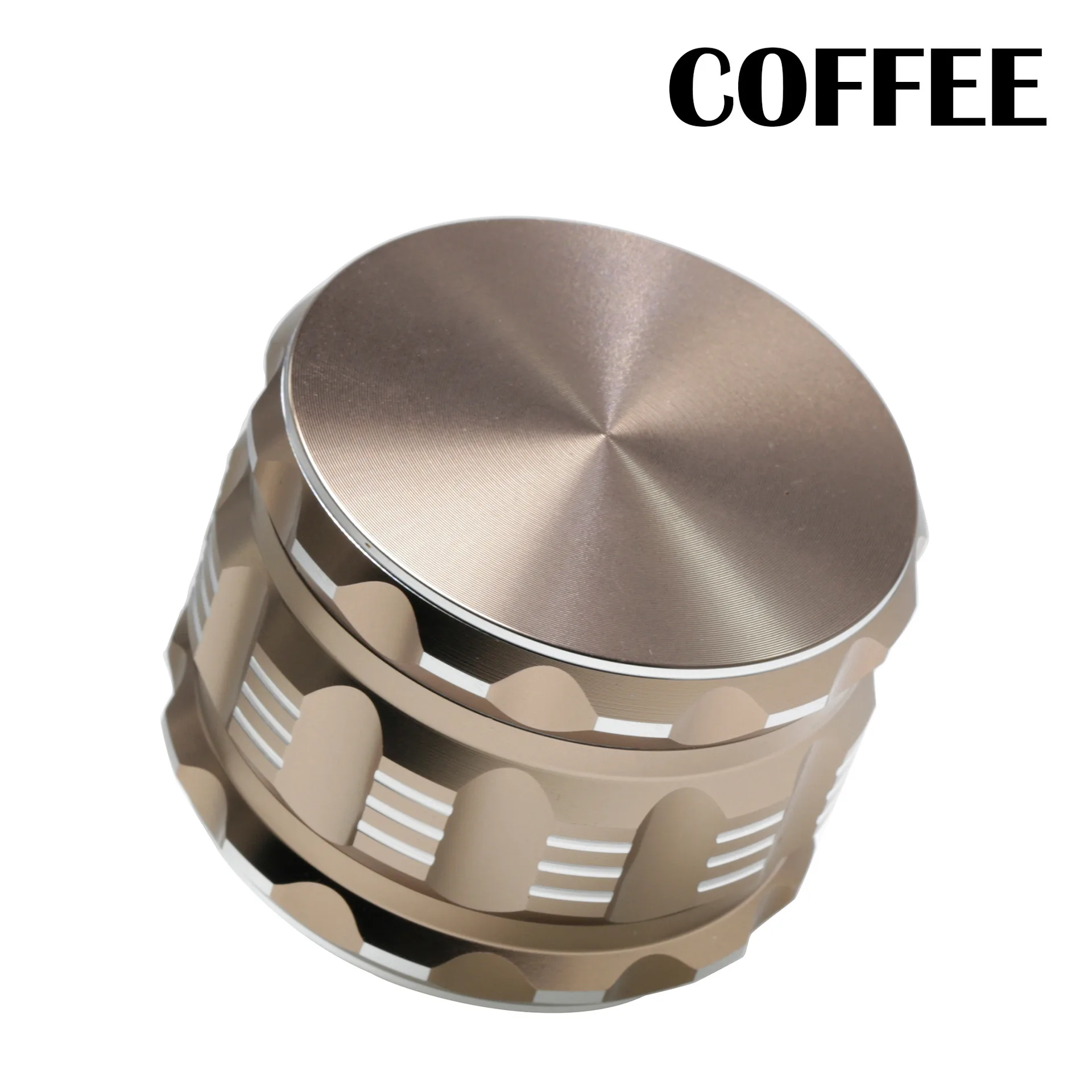 Polygon  Aluminum Alloy Grinder  Machine Aluminum 50x43mm 4 Layers Metal Herb Grinder custom logo