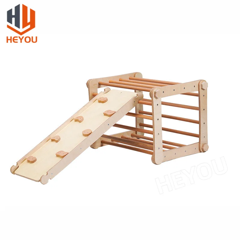 Convertible Kids Wooden Climbing Triangle Folding Large Climbing Frame Play Gym Toddler Montessori Indoor Playground