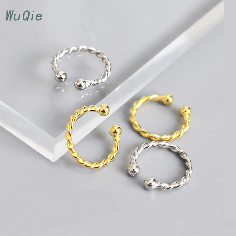 Wuqie 2020 Simple Earrings Set No Piercing Ear Wrap Silver Jewelry Gold Plated Ear Cuff