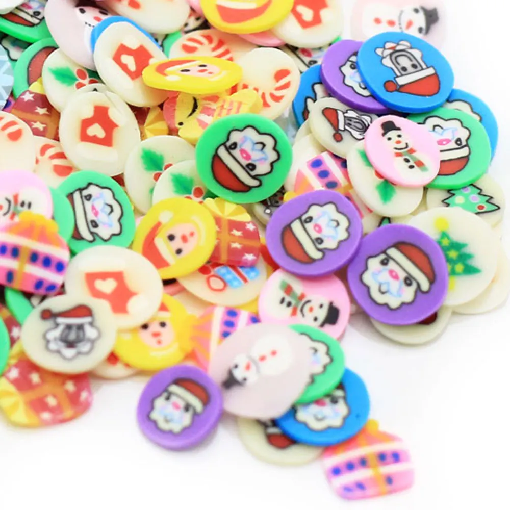 
500 Grams Polymer Soft Clay Christmas Santa Claus Snowman Slices Sprinkles for Crafts DIY Making Slime Nail Art Stickers 