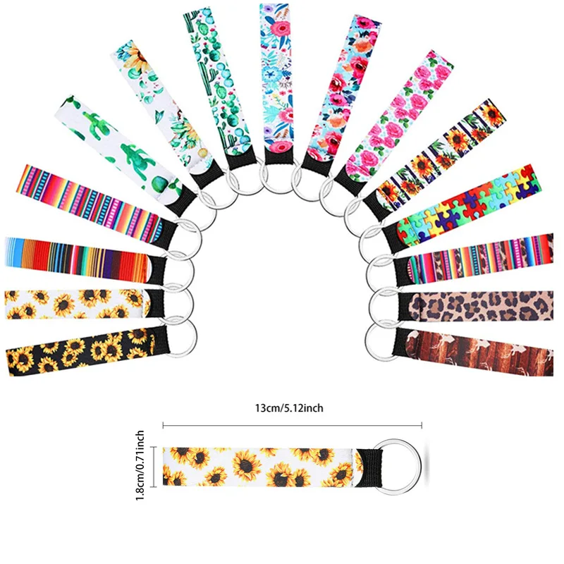 Лидер продаж Amazon, неопреновый браслет, брелок для ключей, ремешок на запястье, брелок для ключей