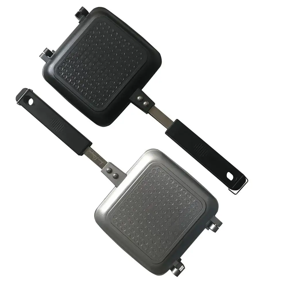 OEM Indoor Outdoor Use Portable Double Baking Non-stick Coating Die Casting Sandwich Maker for Gas Ceramic Electric Aga Stoves