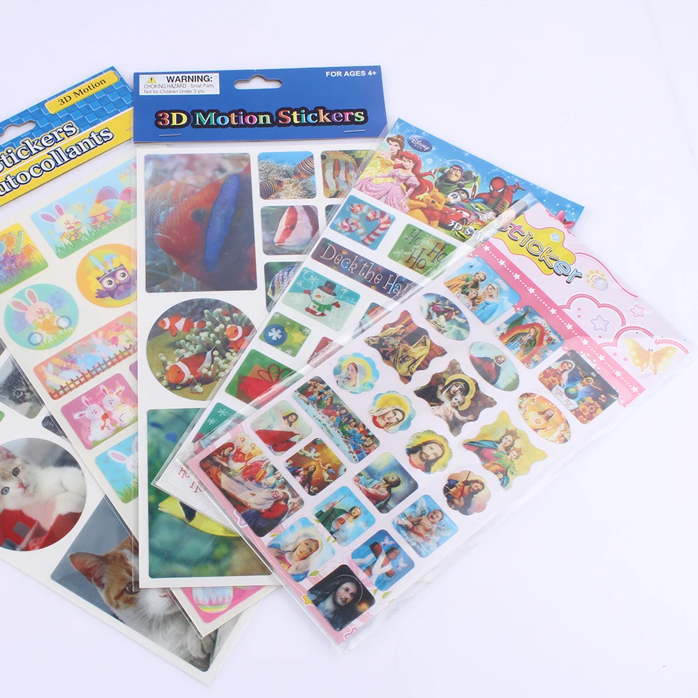 New Cartoon Stickers High Quality PET Anime Stickers 3D Lenticular Motion Stickers