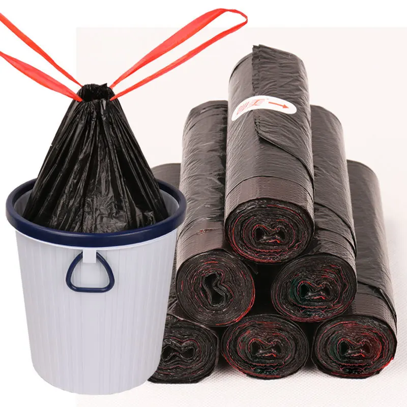 Multipurpose 45*50cm Drawstring Trash Bags Biodegradable Plastic Drawstring Garbage Trash Bags 75 Count
