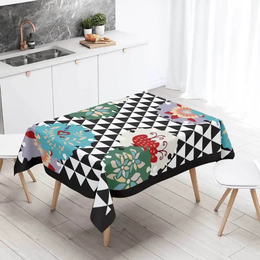 Custom Full Color Printed Polyester Rectangle Stretch Elastic Fabric Table Throw Tablecloth for Trade Show Events Wedding Party