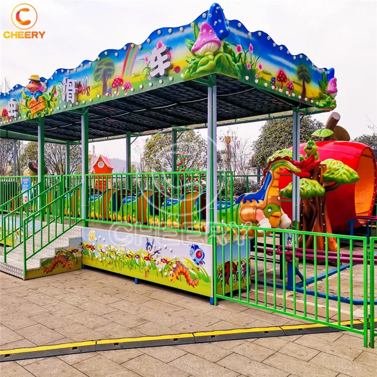 Customized theme park equipment kiddie game cheap 12 seats sliding Dinosaur roller coaster rides sale