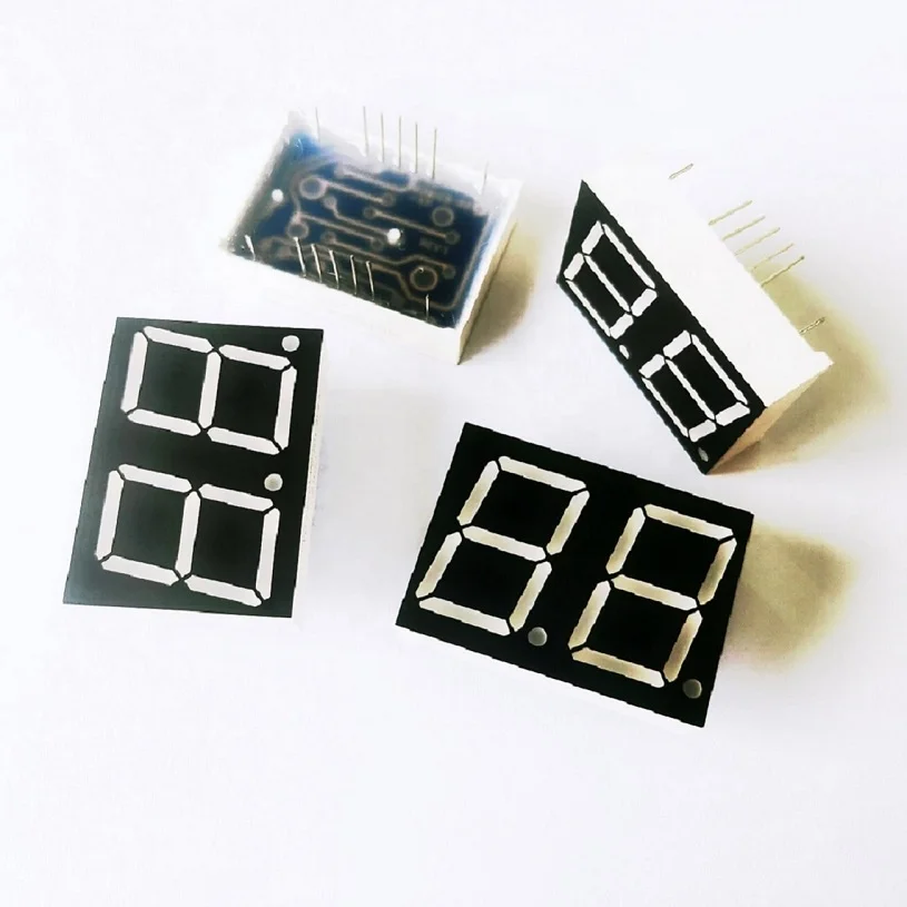 Blue 0.8 inch smd seven segment display showing 2 digit 7 segment display