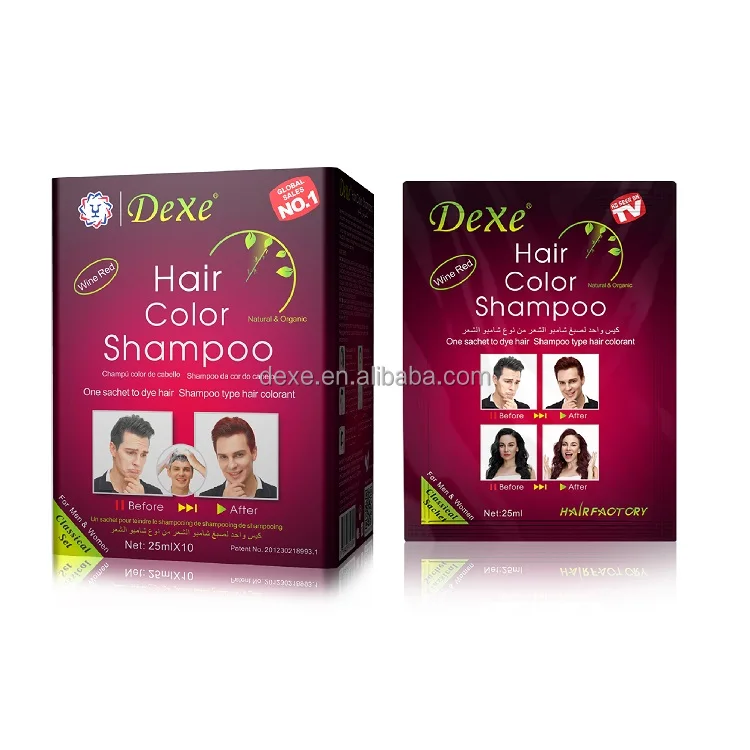 Dexe Hair Color Ammonia Free Private Label Organic Natural Plant Bubble 3 in 1 Dark Brown Herbal Black Hair Dye Shampoo
