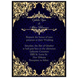 Customized Gold Flower Background Marriage Card Greeting Invitation Wedding Cards