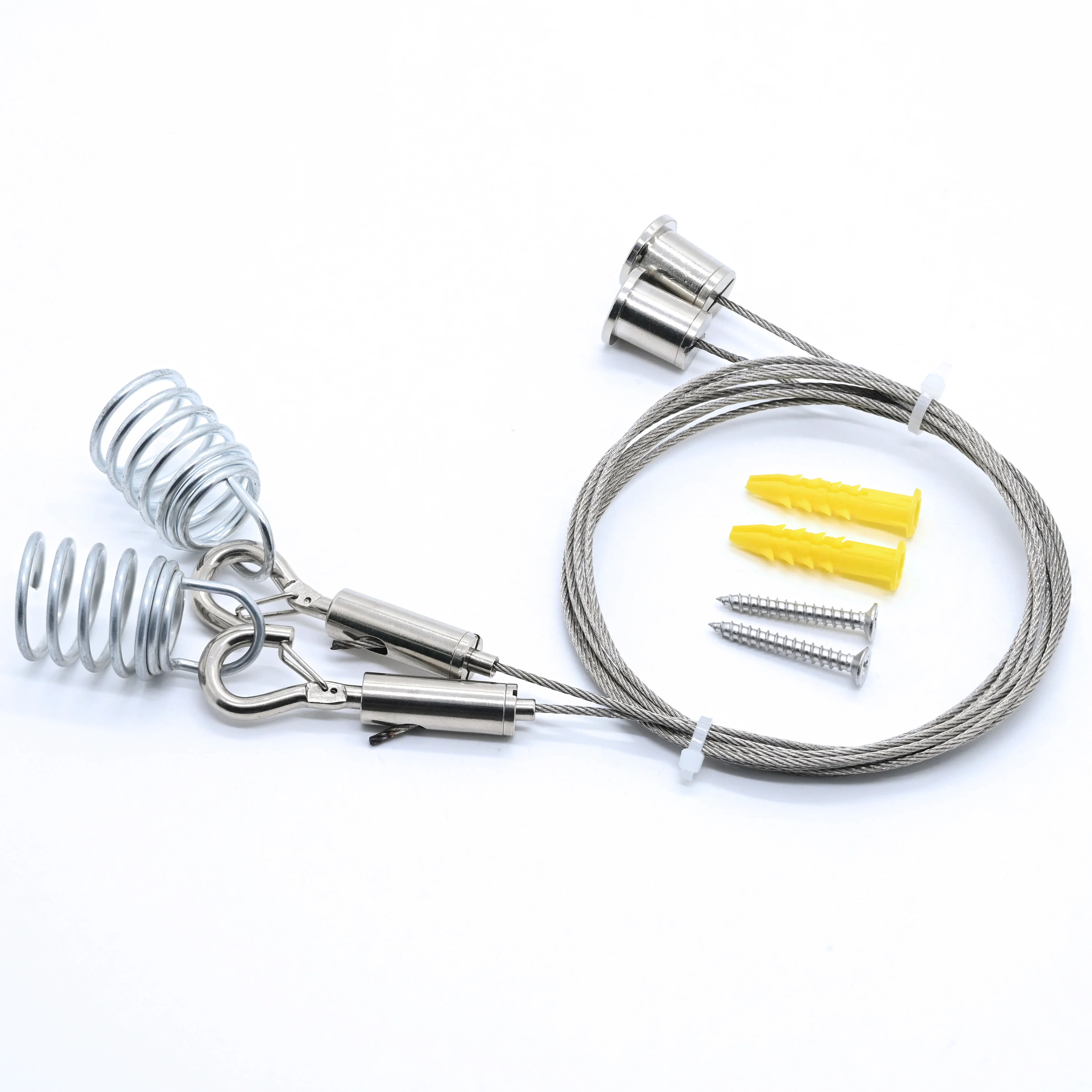 China Manufacturer led fixture hanging kit OEM Metal Steel Spring compression Spiral spring acoustic panel hanging kit