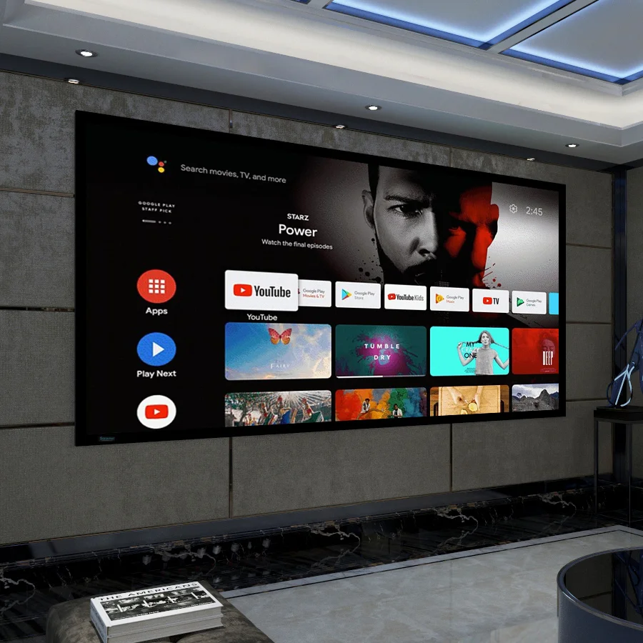 SCREENPRO 150 Inch 4K 16:9 Matte White Acoustic Transparent HD 3D Fixed Frame Projector Screen for Home Cinema Projection Screen