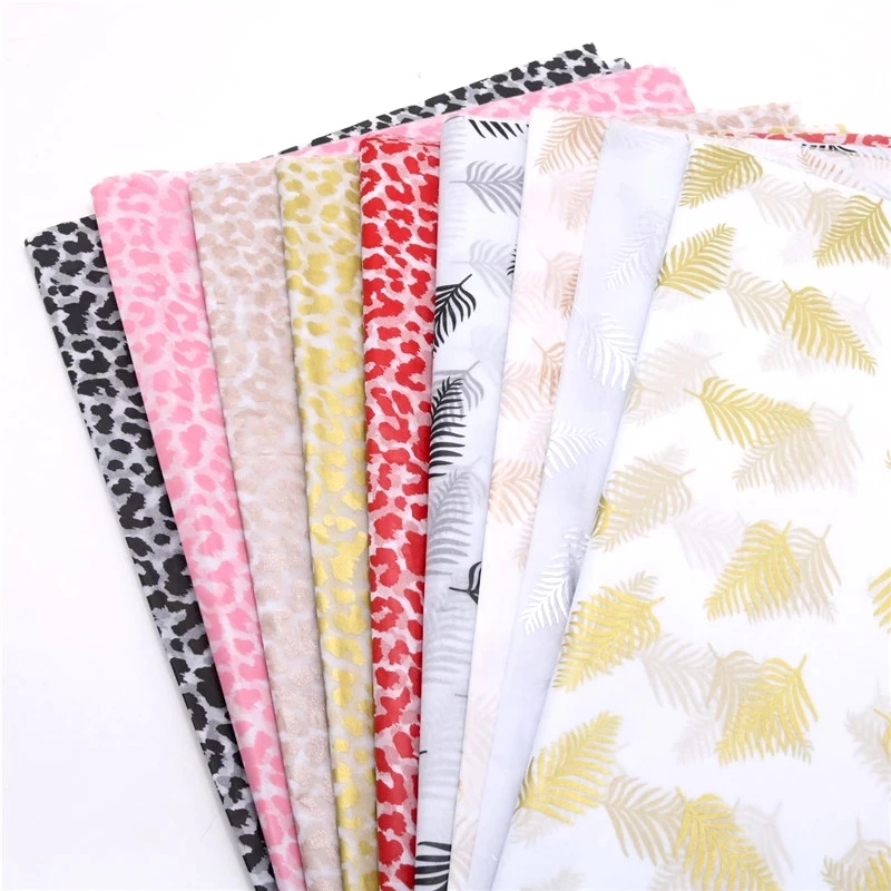 50-70-Cm Leaves Gift Wrapping Paper DIY Handmade Craft Leopard Star Pattern Tissue Paper