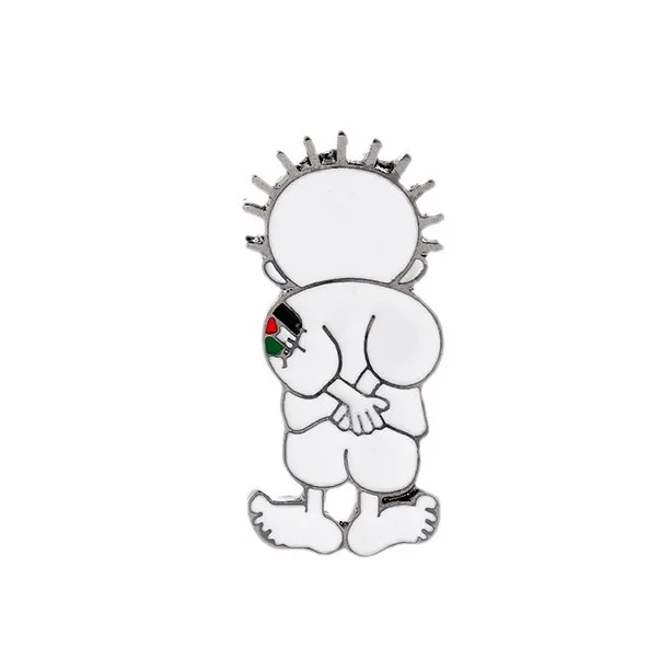 YOYO  Palestinian barefoot boy brooch wholesale  clothing backpack metal badge factory direct high quality free Palestinian pin