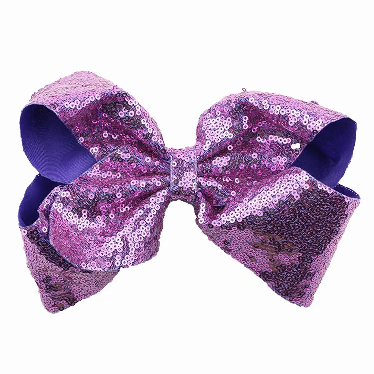  JOJO hair bows for girls 8inch Sequin bow hairpin 18 colors optional Teen girl