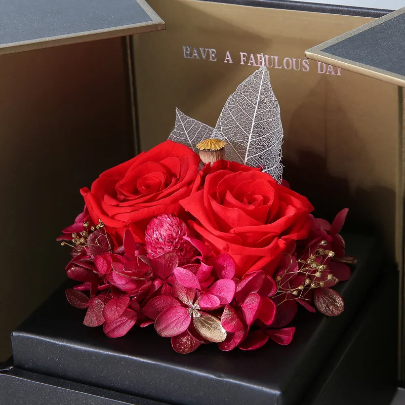 2022 manufacturers wholesale eternal rose flower gift box necklace jewelry eternal flower gift box