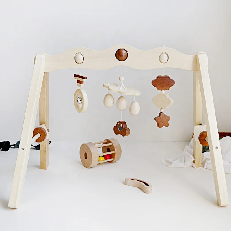 Educational Toys for Kids Learning Wooden Baby Gym Infant Play Mat and Activity