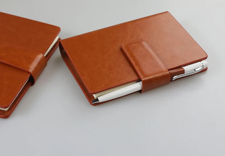 Factory Price PU leather cover 6 ringbinder organizer with cardholder and megnetic closure