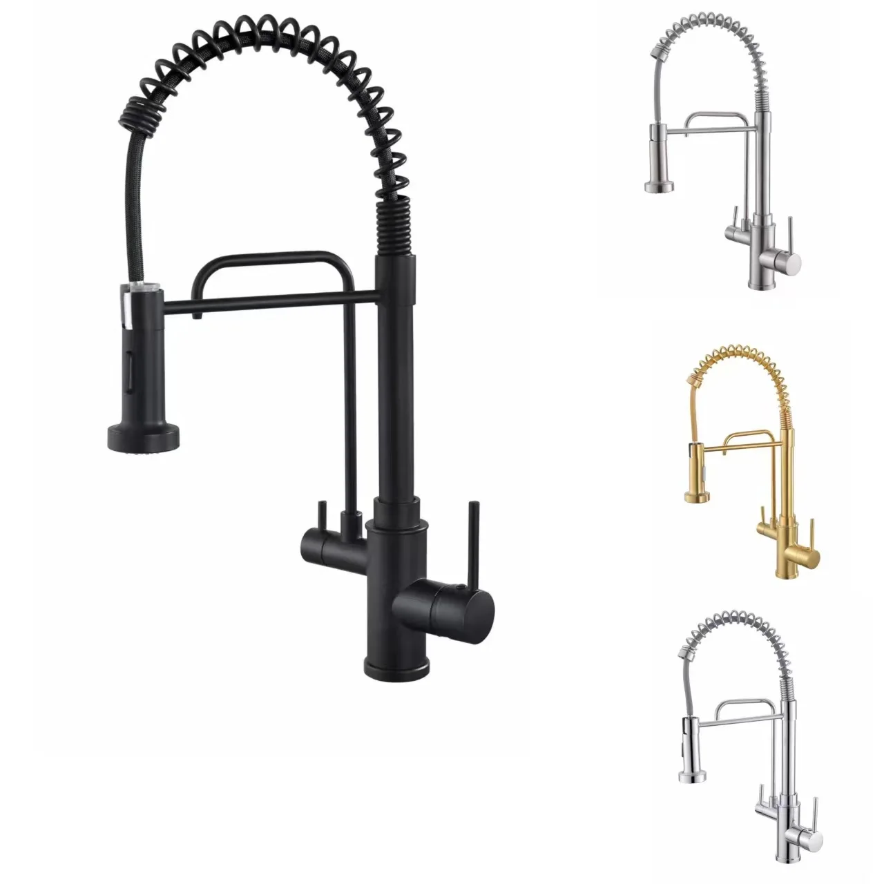 New Purification Kitchen Faucets Swivel Filter Pure Water Kitchen Crane Pull Down Nozzle Hot Cold Water Mixer Torneira Taps