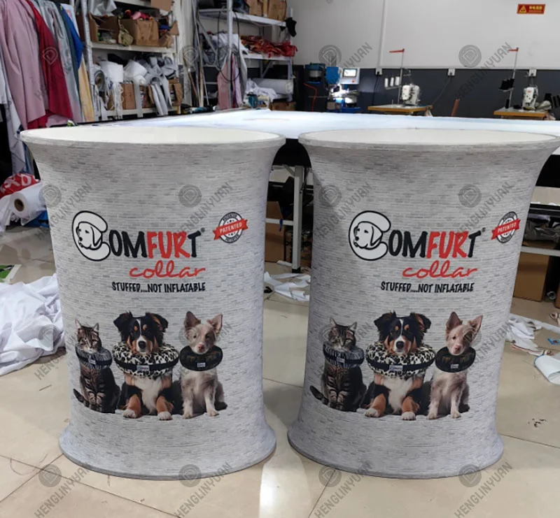 HLY High Quality Rectangle Pop Up Counter Foldable Trade Show Counter Desk Pop Up Booth Table With LED Light (Frame only)