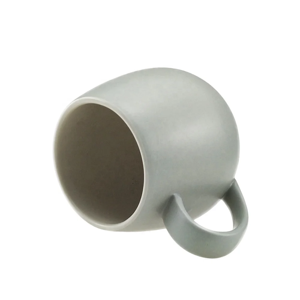 Wholesale Custom Logo Stoneware Matte Light Grey Personalized Sublimation Mug