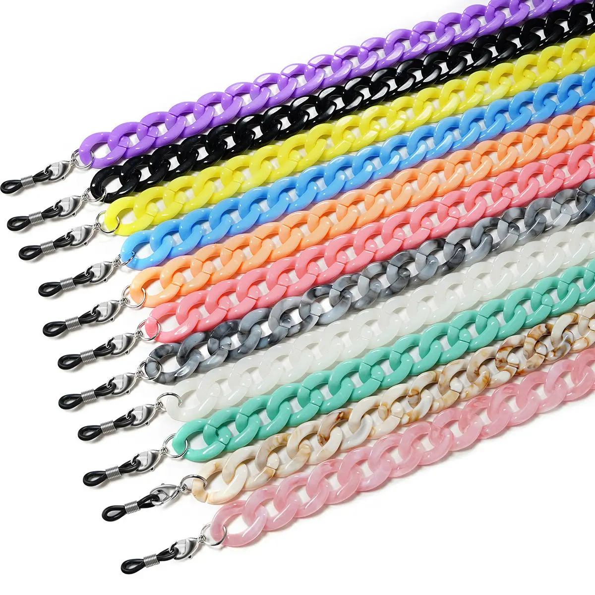 Multi color eyewear retainer beads acrylic glasses necklace strap holder sunglasses chain