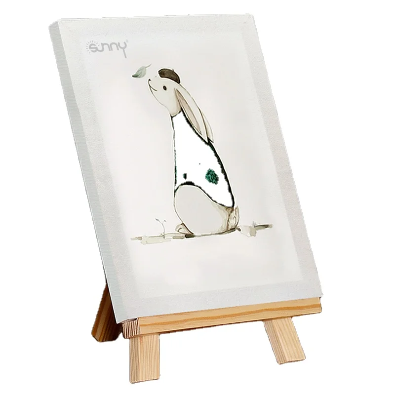 
Mini Canvas and Natural Wood Easel Set for Art Painting Drawing Craft Wedding Supply 