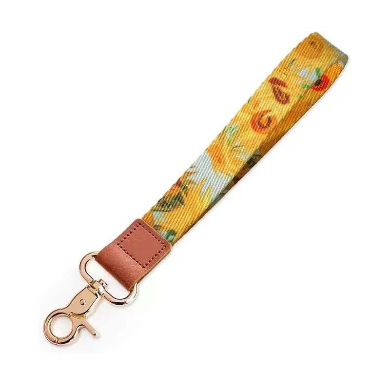 Personalized custom polyester dye sublimation logo woven embroidered lanyard for key holder