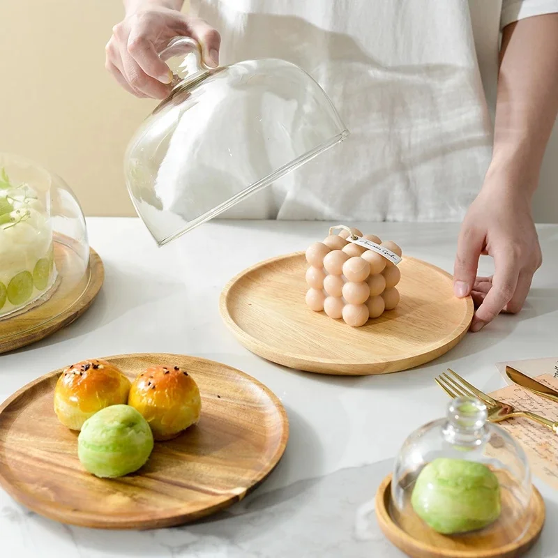 High quality large crystal glass cake dome cheeze dome cover clear glass cake dome