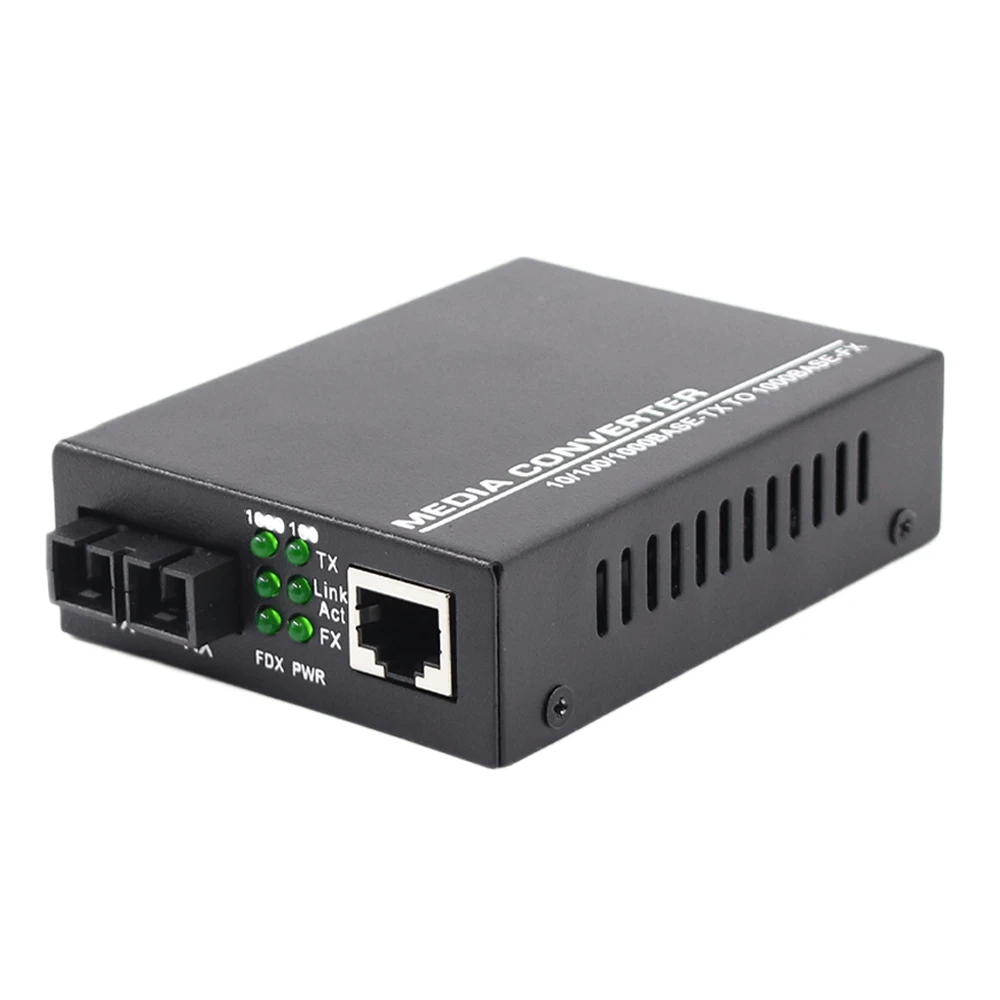 
1000M RJ45 SC Connector Gigabit Single Mode dual Fiber Wdm 20km Fast Ethernet Fiber Optic Media Converter 