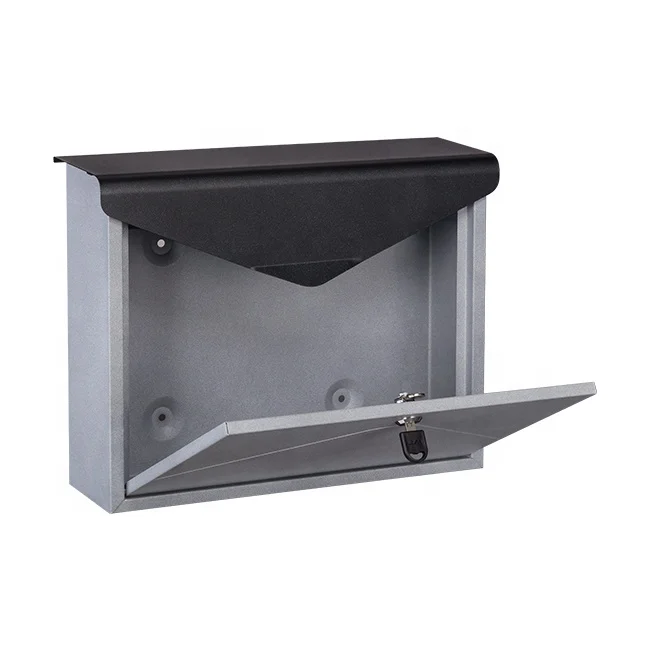 Wholesale Durable Galvanized Steel Wall Mount Apartment Black walnut Mailbox Letter box