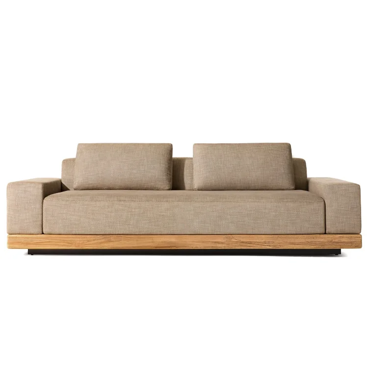 Factory Price Teak Furniture Balcony Patio Garden Sets Outdoor Sofas Furniture Solid Wooden 2 Seats 3 Seats Outdoor Sofa