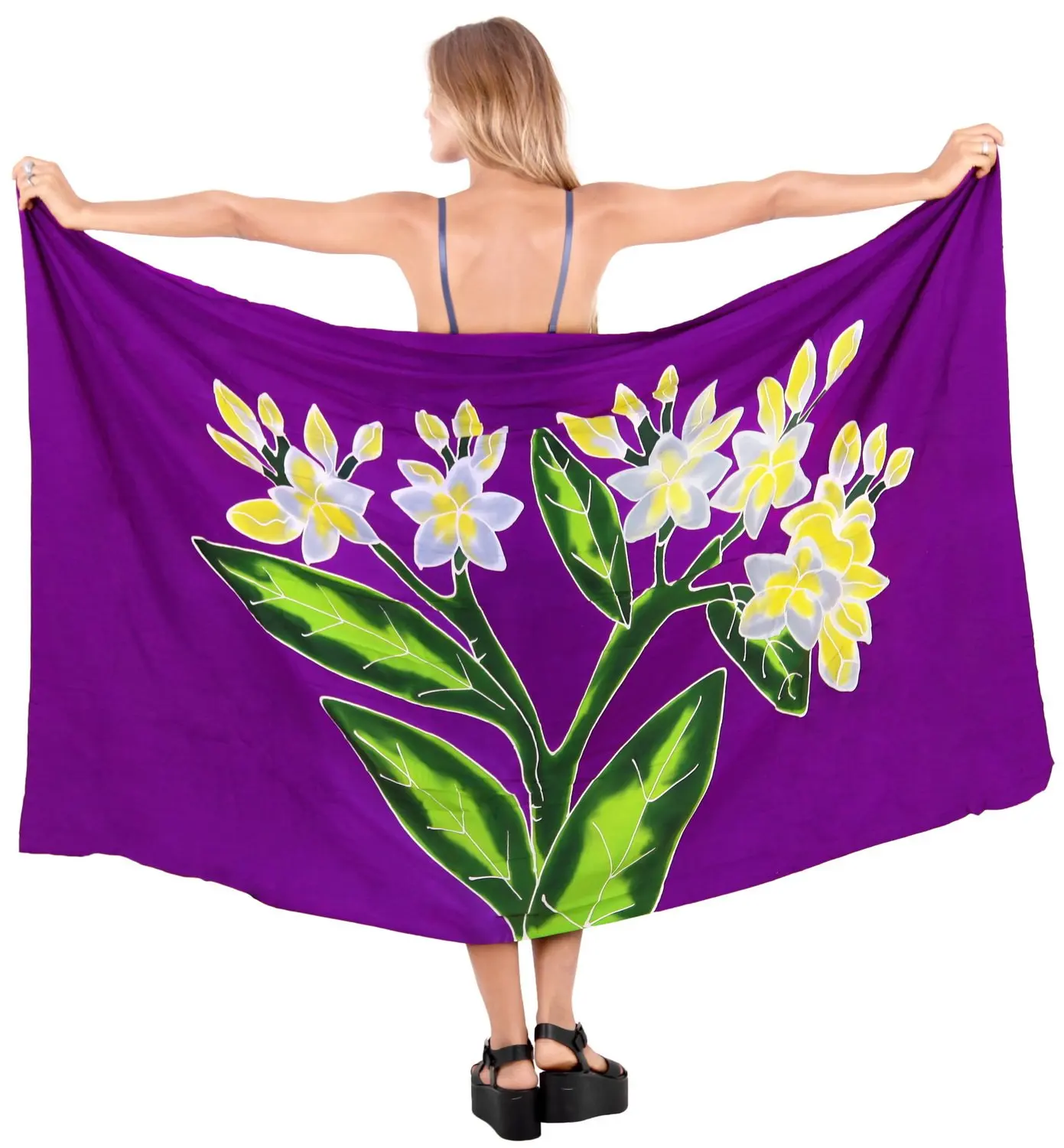 Hawaiian Lavalava Professional Manufacturer Flowers Print Women Beach Towel Customized Comfortable Wrap Swimwear Beach Sarong