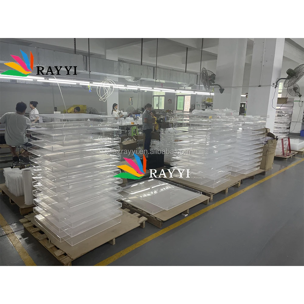Пользовательские скошенные края RAY YI флуоресцентные цветные акриловые 5x7 PMMA настенные художественные холсты коробка для теней акриловая