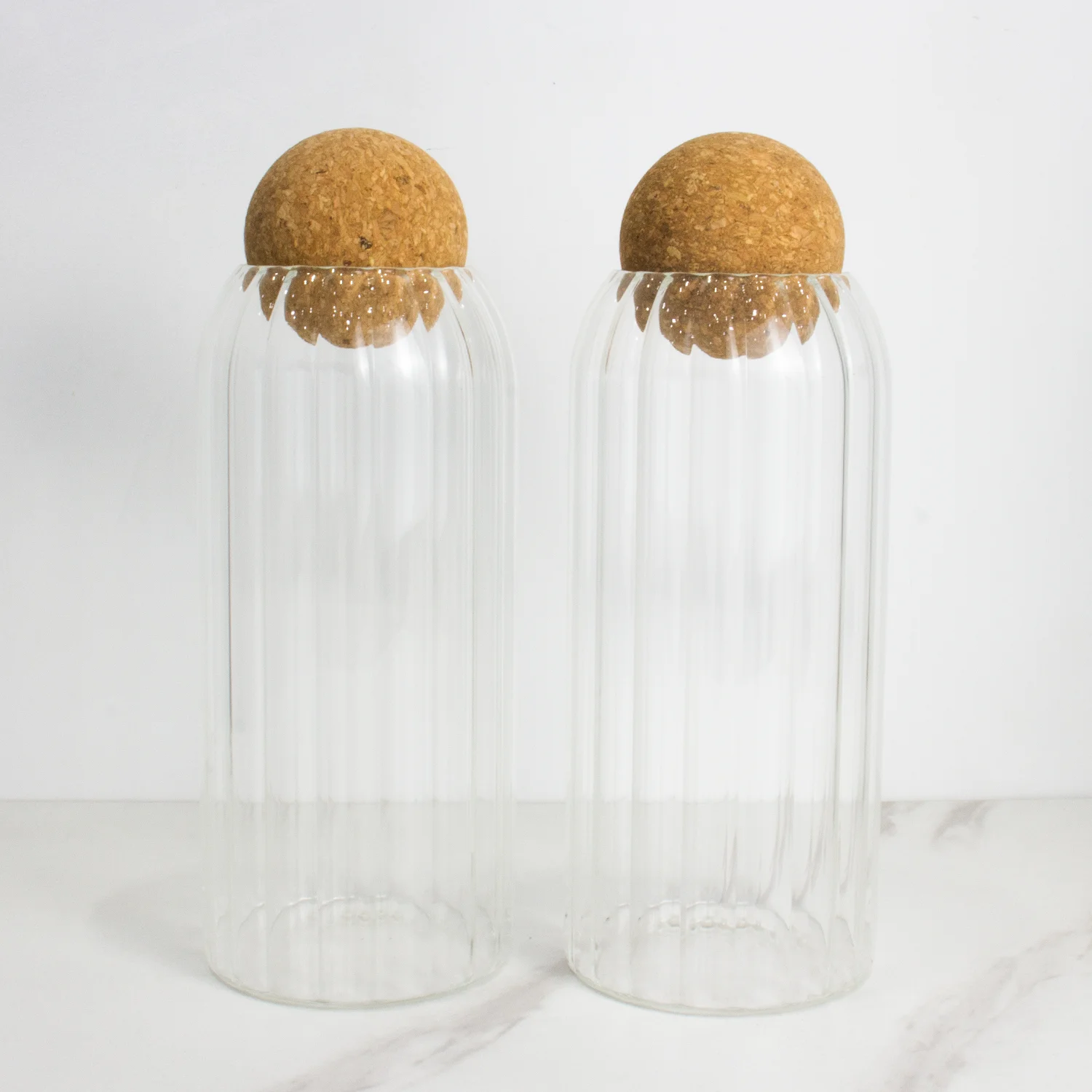 2022 hot sell borosilicate kitchen storage glass jar set spice container Jar with Bamboo Lid