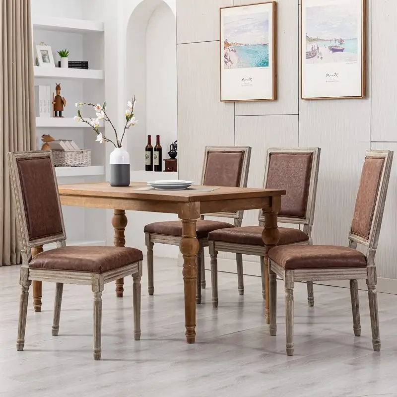 Vintage european solid wood restaurant dining chair backrest hotel chair