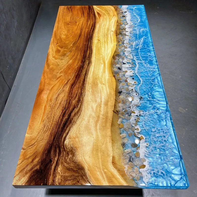 Walnut Unique River Epoxy Resin Table Furniture Top Wood Dining Mold Clear Lamp Top  Irregular Live Edge Table