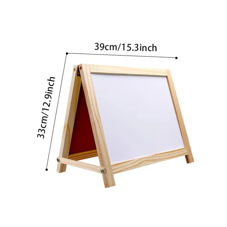 Education Toys Wooden Art Easel Magnetic Whiteboard Tabletop Drawing Board for Kids