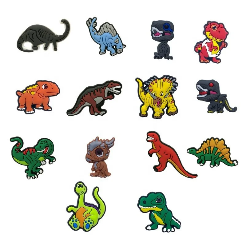 Dinosaur set Shoe Clog Charm Soft PVC Custom Shoe Charm for kid Clog Accessory Designer charms
