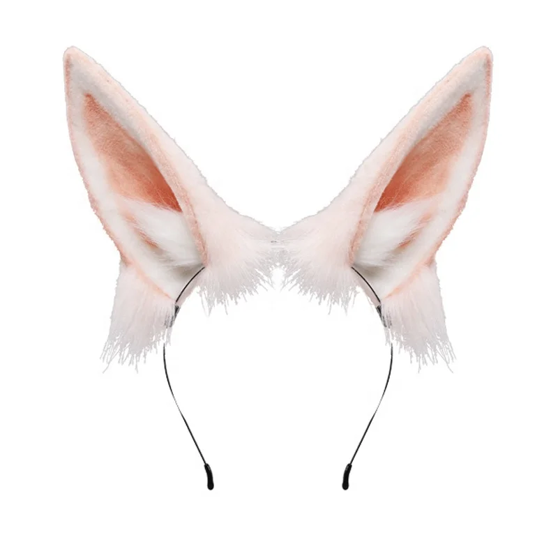 Rabbit Ears Headband Rabbit Tail Hairclip Cute Halloween Fancy Dress Cosplay Handmade Animal Furry Ears Hair Hoop Costume Party