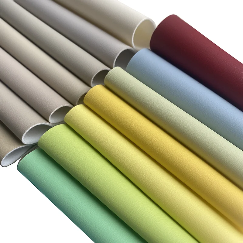 Eco Plain fabric solvent free silicone stain resistance PU faux leather for sofa chair furniture upholstery Baby mat