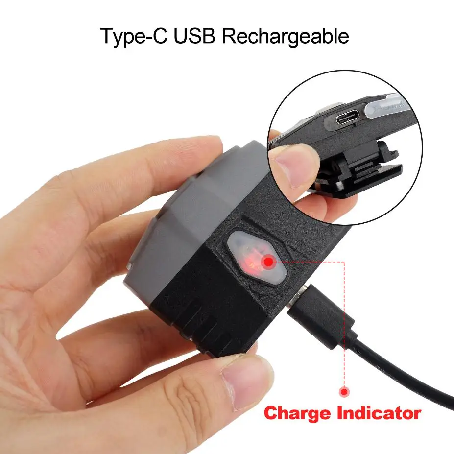 Ultra Bright Hat Light 200 Lumen Rechargeable Clip on Headlamps Hands Free IPX4 Head Light Flashlight for Camping Running