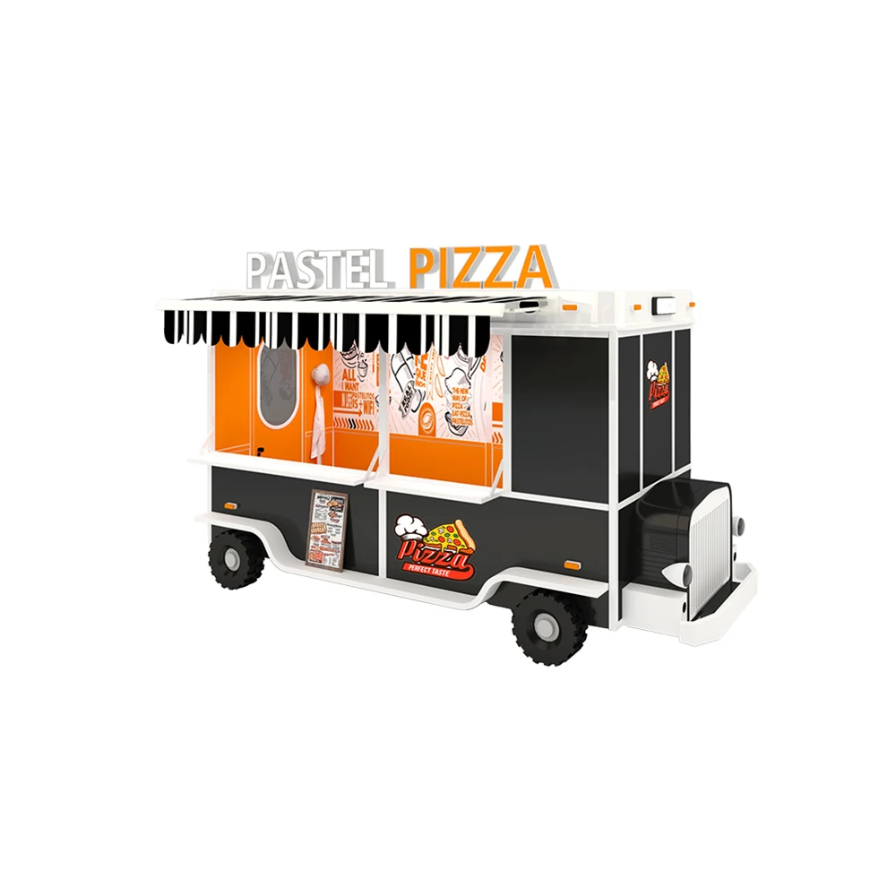 Custom product plastic mobile food truck wooden children role play equipment
