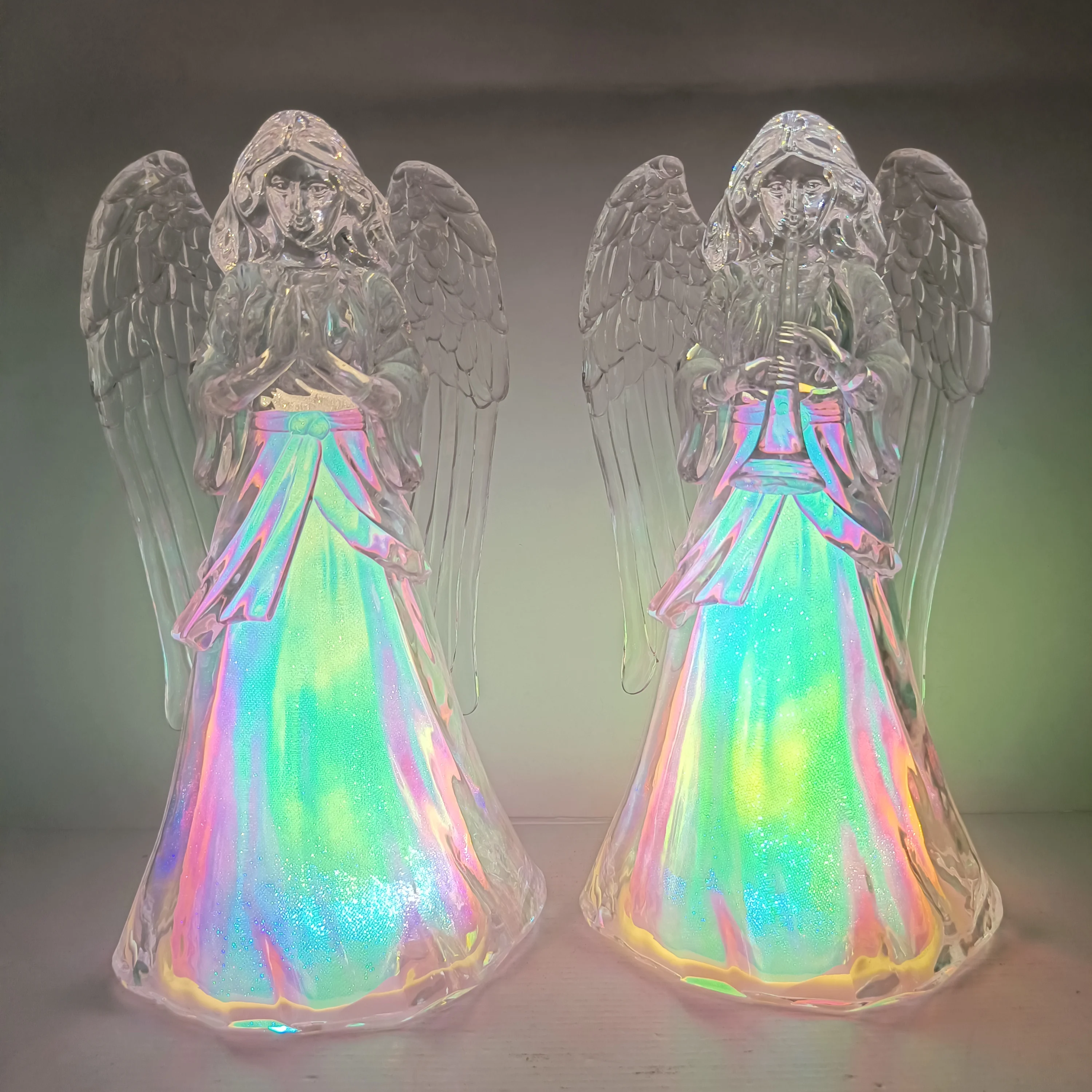 2024 Vintage bronze plated acrylic Angel Christmas led Angel