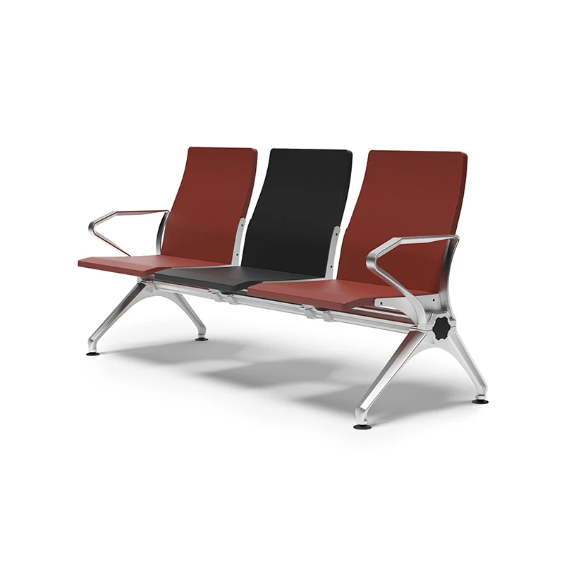 FLYA 3 Seater Pu Cushion Waiting Room Bench Airport Chair Hospital Waiting Chair Aluminum Waiting Chair