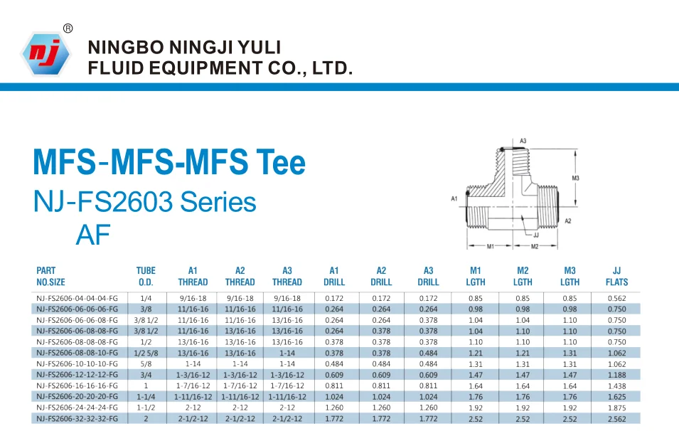 SAE carbon steel hydraulic compression connector adapter Male O-ring face seal ORFS Tee nipple FS6803 hydraulic fitting Adapt