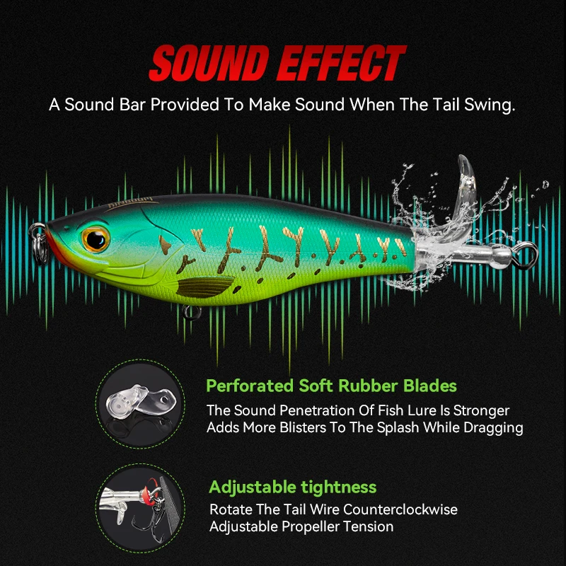 Kingdom Whopper Popper Fishing Lure 90mm 110mm Propeller Floating Artificial Topwater Cheap Price for Bass