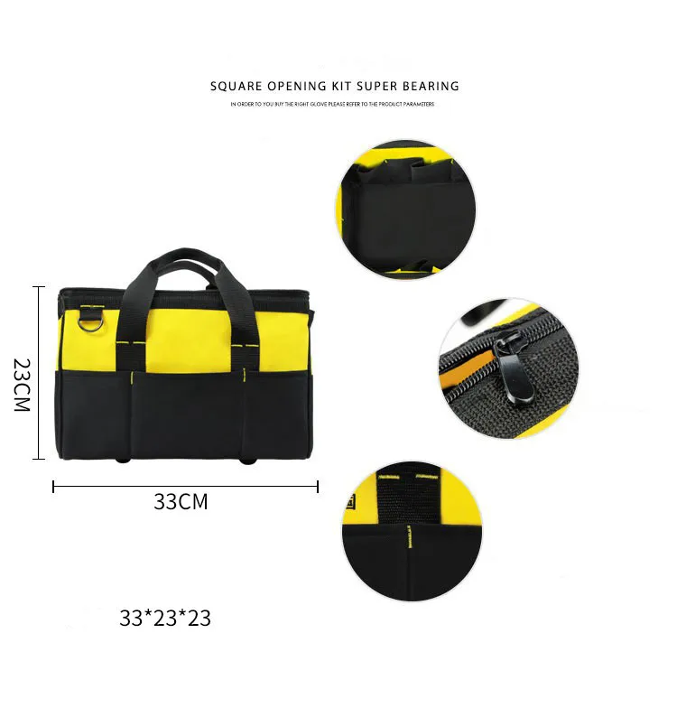 Custom 600d Multi-compartment Pockets Carrier Heavy Duty Waterproof Garden Organizer Bag Oxford Fabric Electrician Tool Bag