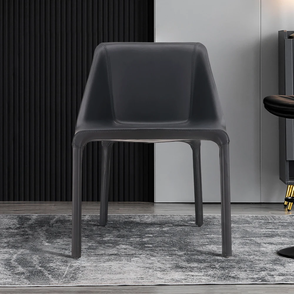 customized high light luxury Italian leisure family villa house  end cafe restaurant furniture leather dining chair for kitchen